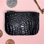 Black Alligator Leather Pattern Mini Coin Purse