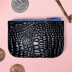 Black Alligator Leather Pattern Mini Coin Purse from ArtsNow.com Back