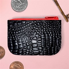 Black Alligator Leather Pattern Mini Coin Purse from ArtsNow.com Back