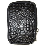Black Alligator Leather Pattern Compact Camera Leather Case