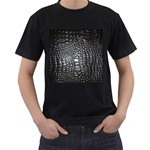 Black Alligator Leather Pattern Men s T-Shirt (Black)
