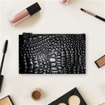 Black Alligator Leather Pattern Cosmetic Bag (Small)