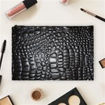 Black Alligator Leather Pattern Cosmetic Bag (Large)