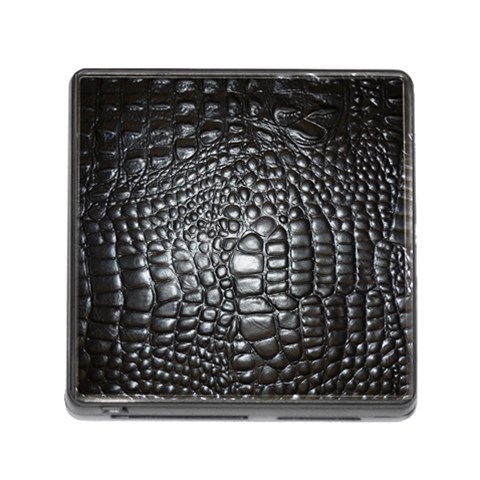 Black Alligator Leather Pattern Memory Card Reader (Square) from ArtsNow.com Front