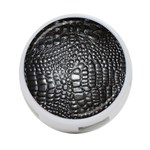Black Alligator Leather Pattern 4-Port USB Hub (One Side)