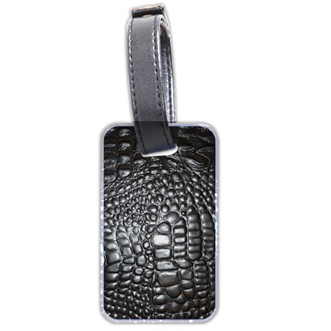 Black Alligator Leather Pattern Luggage Tag (two sides) from ArtsNow.com Front