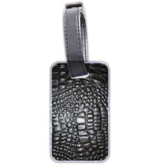 Black Alligator Leather Pattern Luggage Tag (two sides) from ArtsNow.com Front