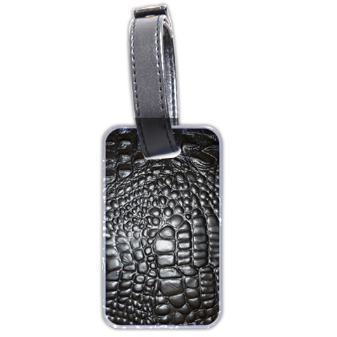 Black Alligator Leather Pattern Luggage Tag (two sides) from ArtsNow.com Back