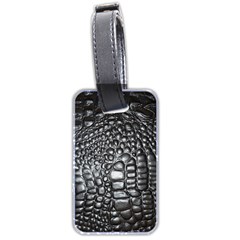 Black Alligator Leather Pattern Luggage Tag (two sides) from ArtsNow.com Back