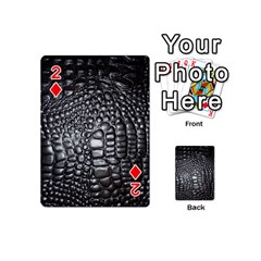 Black Alligator Leather Pattern Playing Cards 54 (Mini) from ArtsNow.com Front - Diamond2
