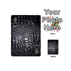 Black Alligator Leather Pattern Playing Cards 54 (Mini) from ArtsNow.com Front - Spade6