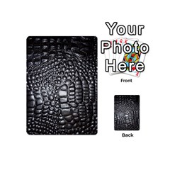 Black Alligator Leather Pattern Playing Cards 54 (Mini) from ArtsNow.com Back