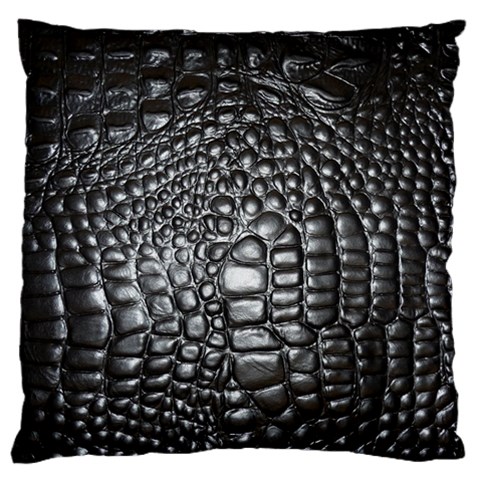 Black Alligator Leather Pattern Large Cushion Case (Two Sides) from ArtsNow.com Front