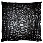 Black Alligator Leather Pattern Large Cushion Case (Two Sides)