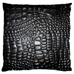 Black Alligator Leather Pattern Large Cushion Case (Two Sides) from ArtsNow.com Back