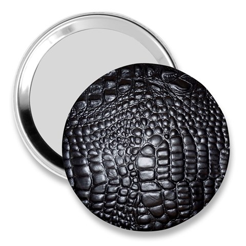 Black Alligator Leather Pattern 3  Handbag Mirror from ArtsNow.com Front