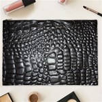 Black Alligator Leather Pattern Cosmetic Bag (XXL)