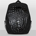 Black Alligator Leather Pattern Backpack Bag