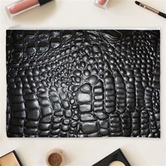 Black Alligator Leather Pattern Cosmetic Bag (XXXL) from ArtsNow.com Front