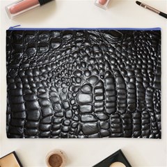 Black Alligator Leather Pattern Cosmetic Bag (XXXL) from ArtsNow.com Front