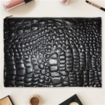 Black Alligator Leather Pattern Cosmetic Bag (XXXL)