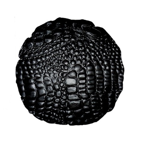 Black Alligator Leather Pattern Standard 15  Premium Round Cushion  from ArtsNow.com Front