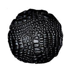 Black Alligator Leather Pattern Standard 15  Premium Round Cushion  from ArtsNow.com Front