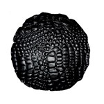 Black Alligator Leather Pattern Standard 15  Premium Round Cushion 