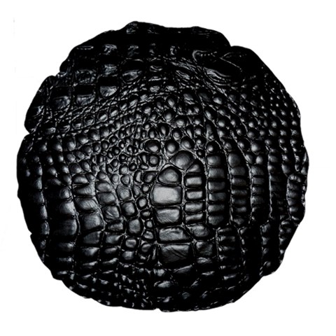 Black Alligator Leather Pattern Large 18  Premium Round Cushion  from ArtsNow.com Front