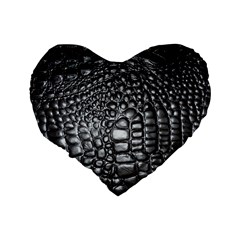 Black Alligator Leather Pattern Standard 16  Premium Heart Shape Cushion  from ArtsNow.com Back