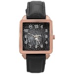 Black Alligator Leather Pattern Rose Gold Leather Watch 