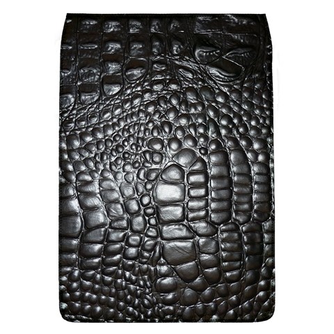 Black Alligator Leather Pattern Removable Flap Cover (L) from ArtsNow.com Front