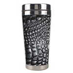 Black Alligator Leather Pattern Stainless Steel Travel Tumbler