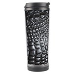 Black Alligator Leather Pattern Travel Tumbler