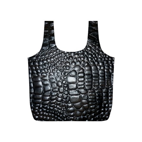 Black Alligator Leather Pattern Full Print Recycle Bag (S) from ArtsNow.com Front