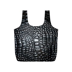 Black Alligator Leather Pattern Full Print Recycle Bag (S) from ArtsNow.com Front