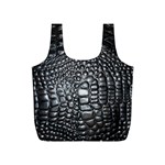 Black Alligator Leather Pattern Full Print Recycle Bag (S)