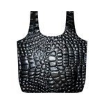 Black Alligator Leather Pattern Full Print Recycle Bag (M)