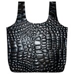 Black Alligator Leather Pattern Full Print Recycle Bag (XL)