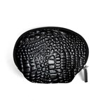 Black Alligator Leather Pattern Accessory Pouch (Small)