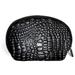 Black Alligator Leather Pattern Accessory Pouch (Large)