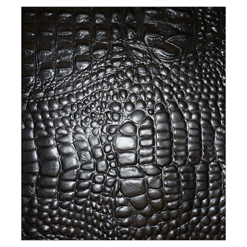 Black Alligator Leather Pattern Drawstring Pouch (Small) from ArtsNow.com Front