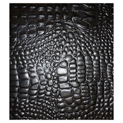 Black Alligator Leather Pattern Drawstring Pouch (Medium) from ArtsNow.com Back