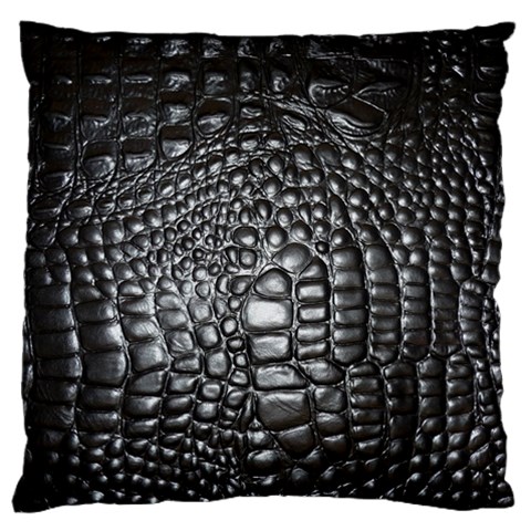 Black Alligator Leather Pattern Standard Flano Cushion Case (One Side) from ArtsNow.com Front