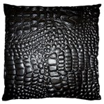 Black Alligator Leather Pattern Standard Flano Cushion Case (One Side)