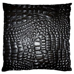 Black Alligator Leather Pattern Standard Flano Cushion Case (Two Sides) from ArtsNow.com Back