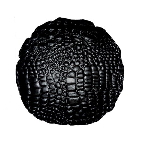 Black Alligator Leather Pattern Standard 15  Premium Flano Round Cushion  from ArtsNow.com Front