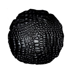 Black Alligator Leather Pattern Standard 15  Premium Flano Round Cushion  from ArtsNow.com Back
