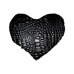 Black Alligator Leather Pattern Standard 16  Premium Flano Heart Shape Cushion  from ArtsNow.com Back