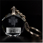 Black Alligator Leather Pattern Clover 3D Engraving Circle Key Chain